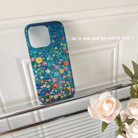 S74713 押し花アートの彩りiPhoneケース