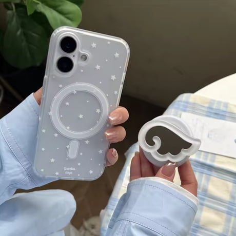 K22723 天使の羽ミラー付きiPhoneケース（MagSafe対応）