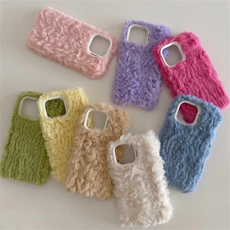 S73587  もこもこファーiPhoneケース