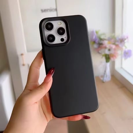 S74931 くすみカラー マットシンプルiPhoneケース