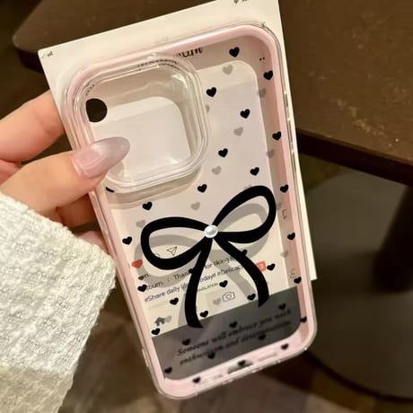 L62420 ロマンティックリボンクリアiPhoneケース