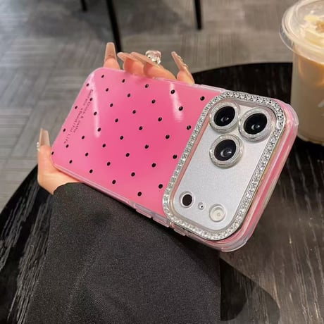 S75616 キラキラドットビジューiPhoneケース