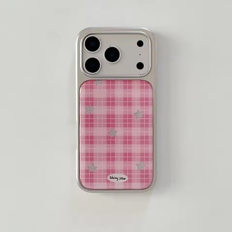 S75321 スターアクセント チェックiPhoneケース