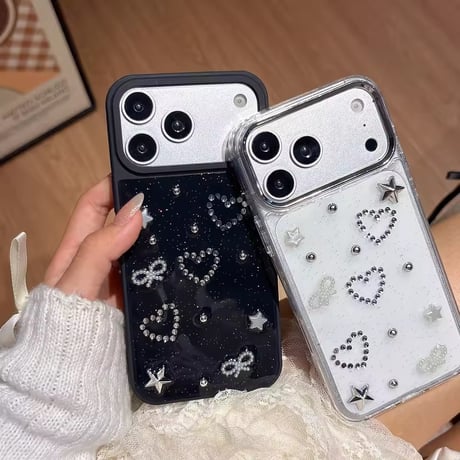 S75492 ハートビジューiPhoneケース