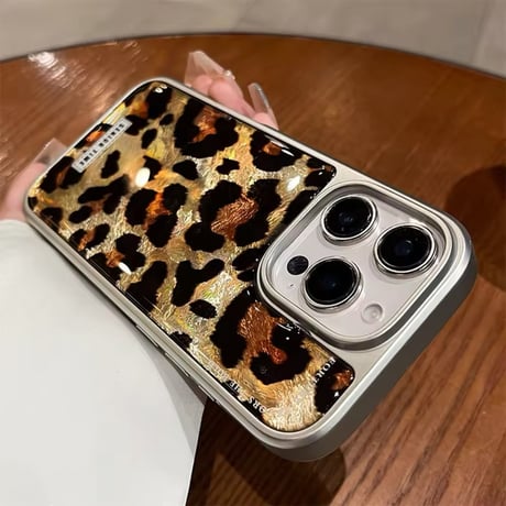 S74313 メタリックレオパード iPhoneケース