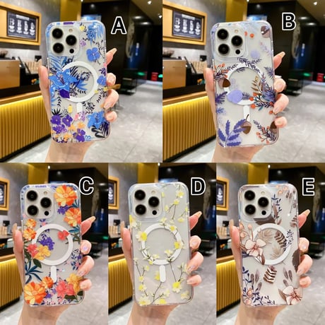 L62240 MagSafe対応 ボタニカルフラワーiPhoneケース