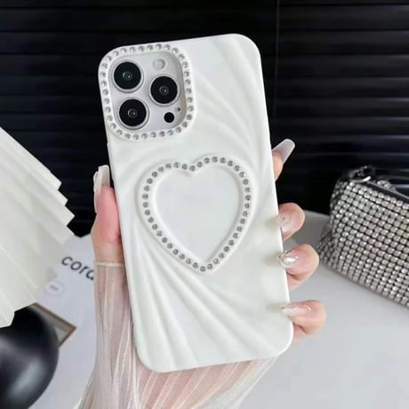 S74696 ビジューラブハート iPhoneケース