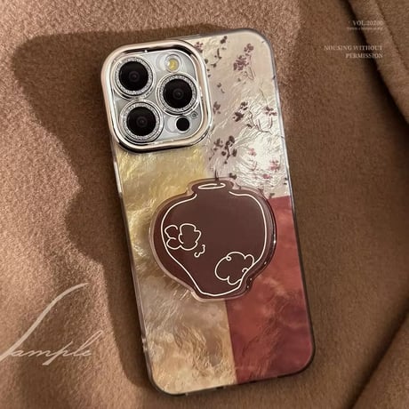 K22589 メタリック壺スタンド iPhoneケース