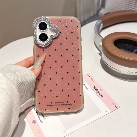 S74971 ビジューカメラリング ドットiPhoneケース