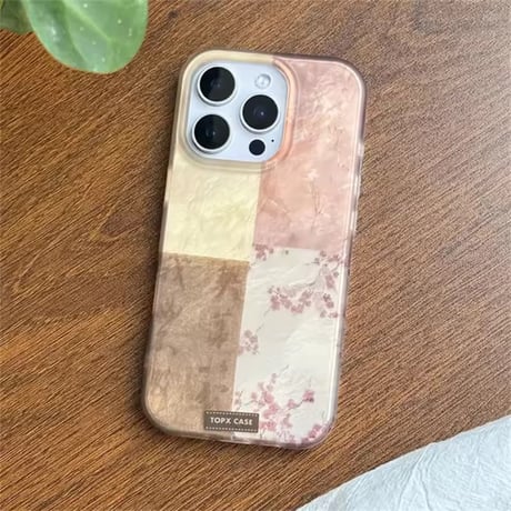 S75026 花柄パッチワーク iPhoneケース