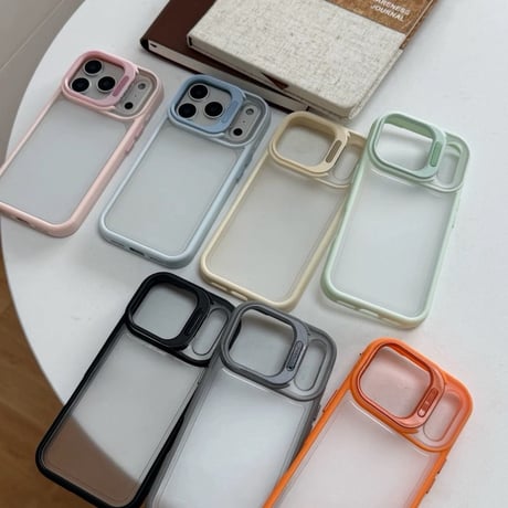 K23153 カメラスタンド付き パステルフレームiPhoneケース