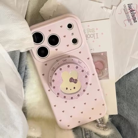 K23118 ラビットハート MagSafeグリップ付き iPhoneケース