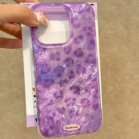 S74428 シャイニーパープルレオパード iPhoneケース