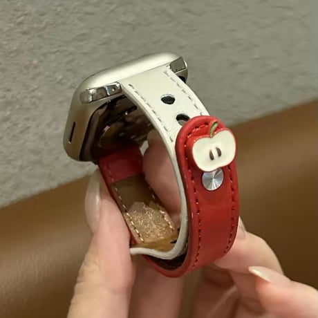 N00201 りんごワンポイントレザー Apple Watchバンド