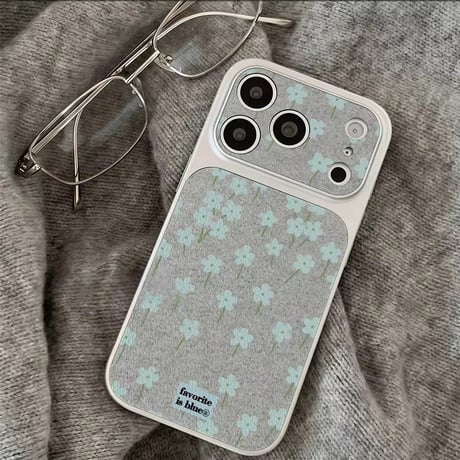 S75386 ブルーフラワーテクスチャーiPhoneケース