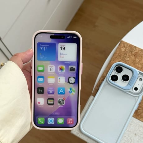 K23153 カメラスタンド付き パステルフレームiPhoneケース