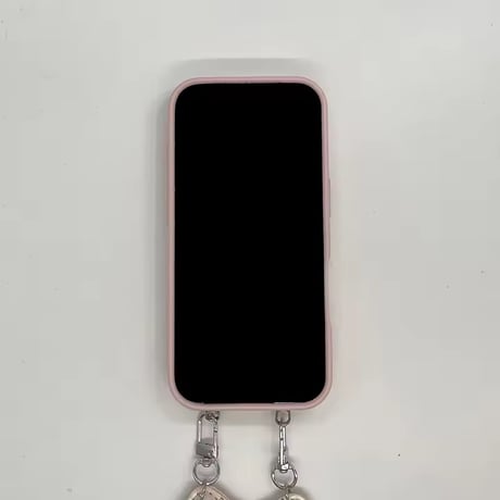 K23179 カスタムカラードットポケットiPhoneケース＆ベアチャームストラップセット