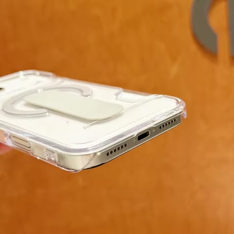 K23056 カラーポップMagSafeスタンドグリップ付きクリアケース