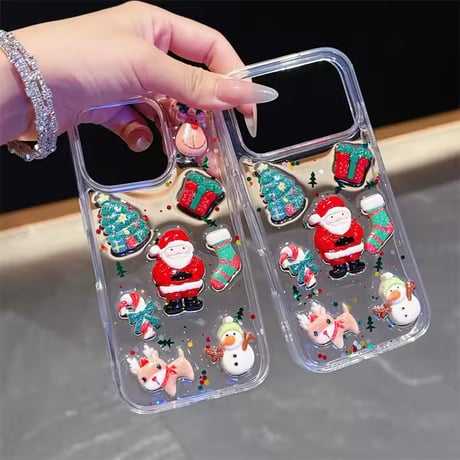 L62360 クリスマスデコ・ハッピーサンタ iPhoneケース