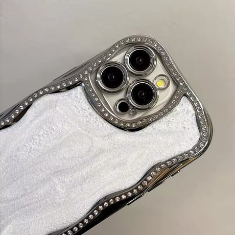 S74448 ラグジュアリーシルバーグリッター iPhoneケース