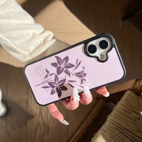 K23147 フラワーアート リングスタンドiPhoneケース