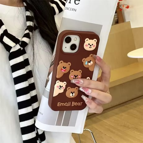 S75285 くまフェイス立体iPhoneケース