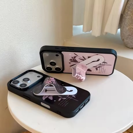 K23147 フラワーアート リングスタンドiPhoneケース