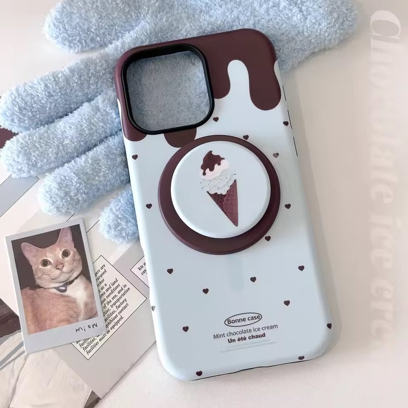 K22887 ミントチョコアイスクリーム iPhoneケース | nanomita