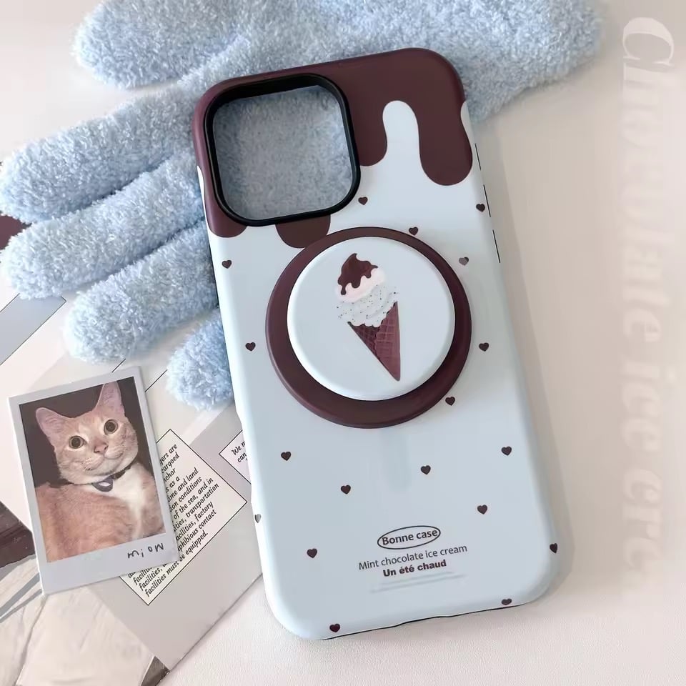 familiar アイスクリームモチーフ iPhoneケース K22887 ミントチョコアイスクリーム iPhoneケース | nanomita