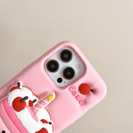 S74493 ピンクケーキのラブリーiPhoneケース