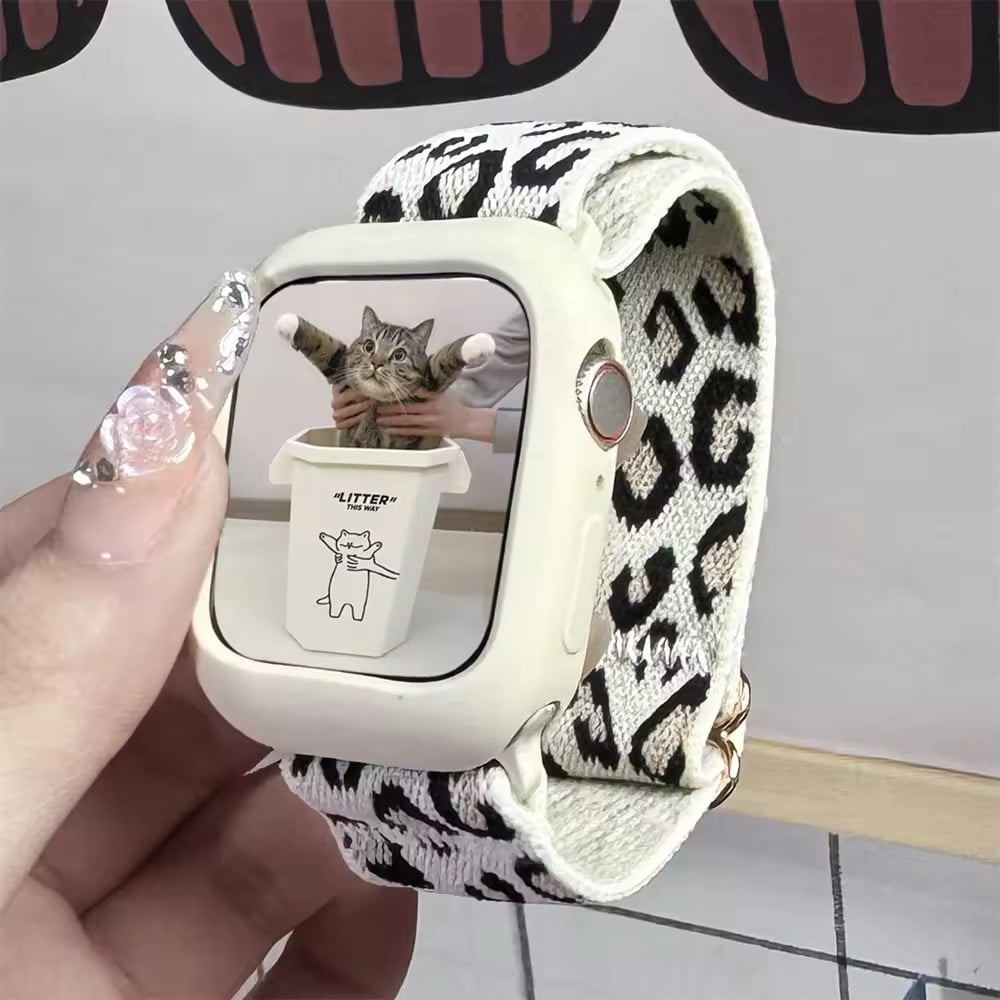 N00173 アニマル柄ジャガード Apple Watchバンド | nanomita