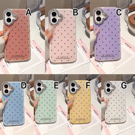 S74971 ビジューカメラリング ドットiPhoneケース