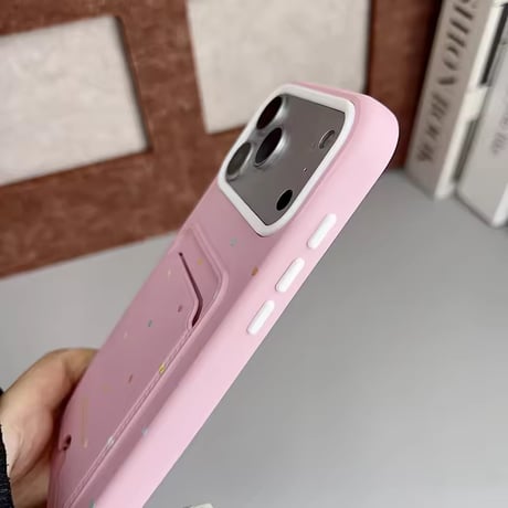 K22997 ドット背面収納iPhoneケース