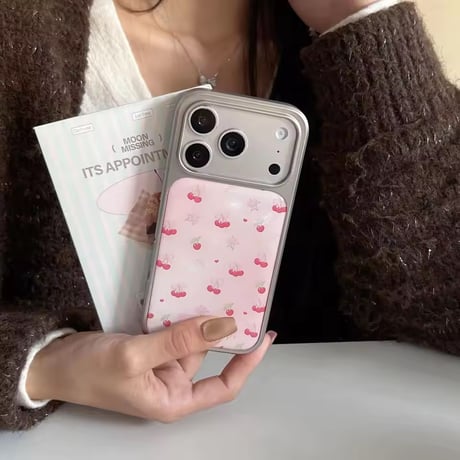 S75437 ガーリーパターンカメラフレーム iPhoneケース