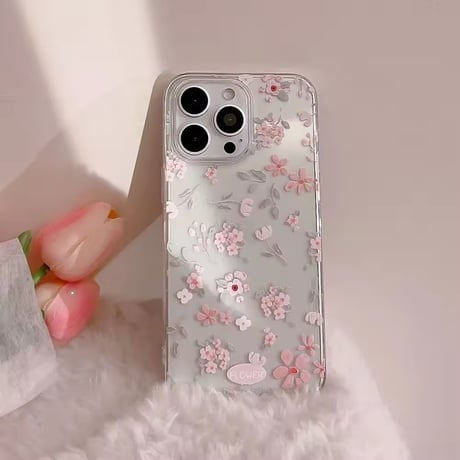L62158 やさしい小花のクリアiPhoneケース