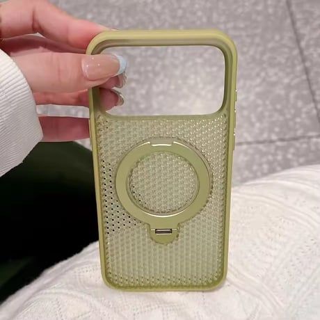 S75530 メッシュデザイン回転リング付きMagSafe対応iPhoneケース