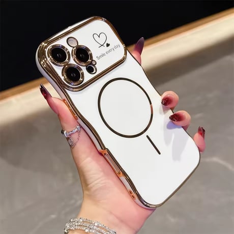 S75000 ハートロゴ付き カラフルMagSafe iPhoneケース