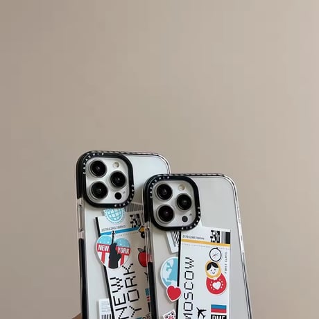 S75409 トラベルステッカーデザインiPhoneケース