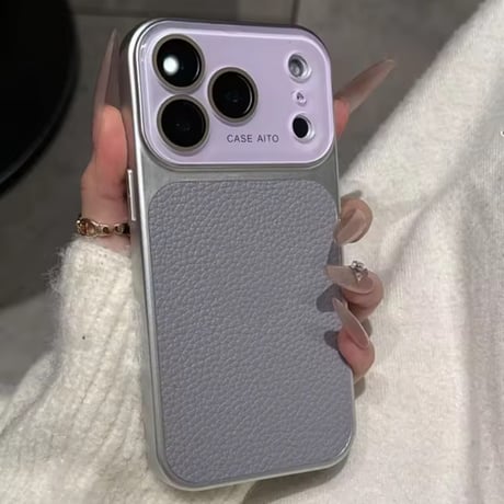 S75237 レザーパネル バイカラーiPhoneケース