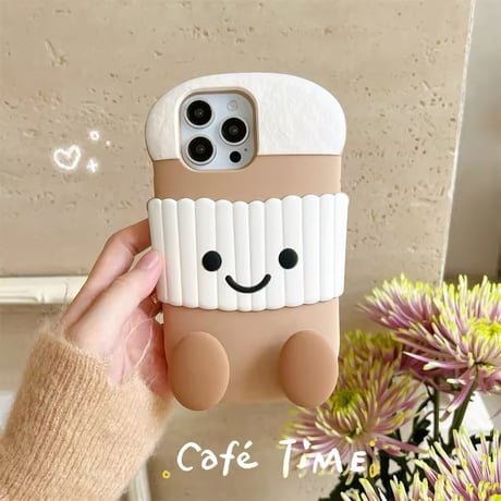 K22689 カフェタイムのゆるキャラiPhoneケース