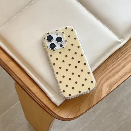 S75036 くすみドットクリア iPhoneケース