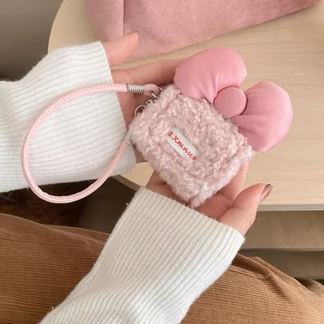 R00139 ふわもこリボン AirPodsケース