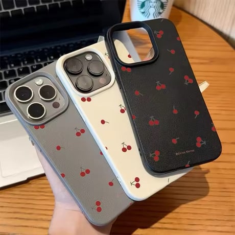 S74527 チェリーパターンiPhoneケース