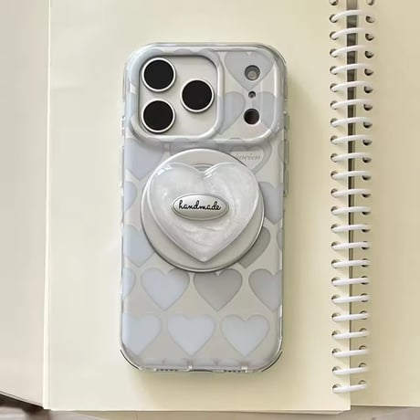 K23090 ハートパターンMagSafeグリップiPhoneケース