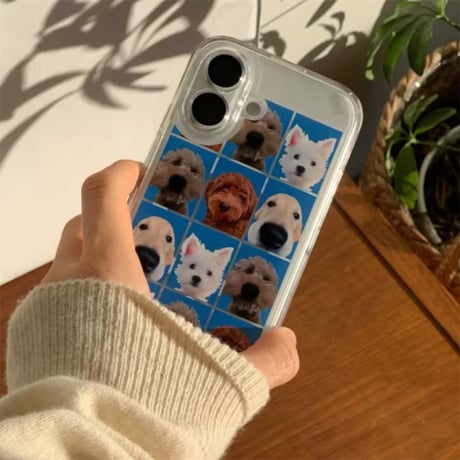 L62174 ドッグフォトグリッド iPhoneケース