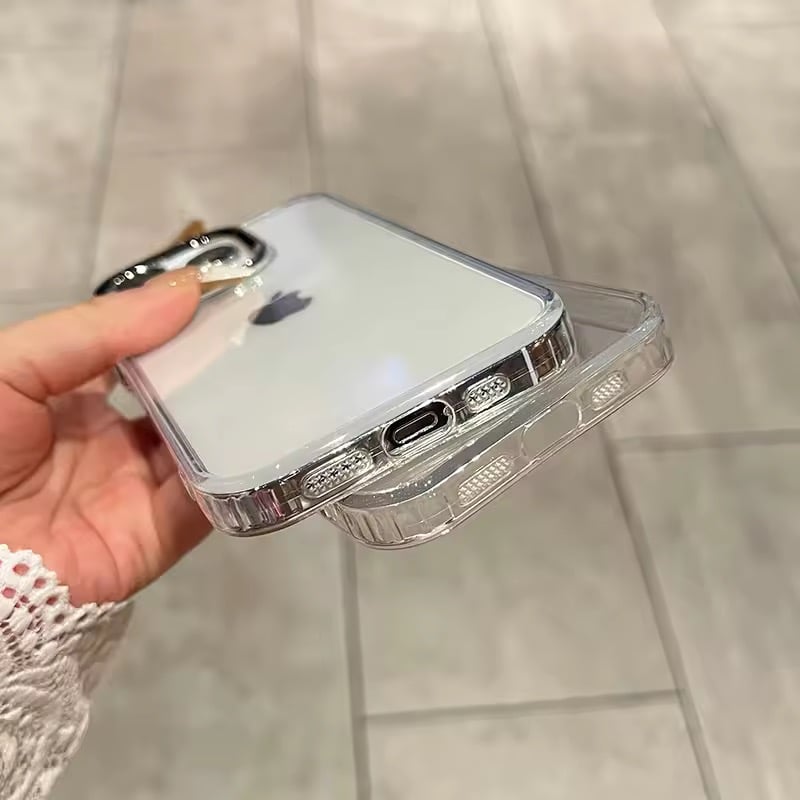 L62424 シルバーカメラフレームクリアiPhoneケース | nanomita