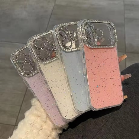 S75687 ラメジュエルフレームiPhoneケース