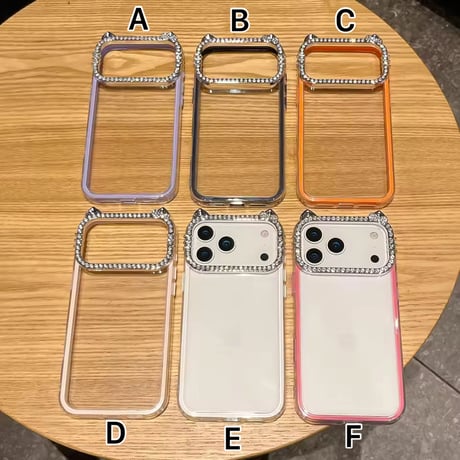 L62393 ビジューフレームクリアiPhoneケース