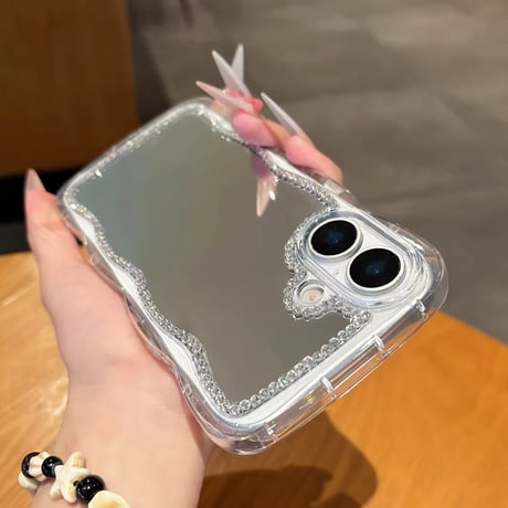 【即納商品】K22791 ビジューラインミラー iPhoneケース
