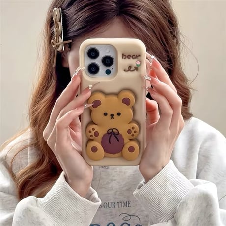 K22596 くまちゃんスタンドソフトiPhoneケース